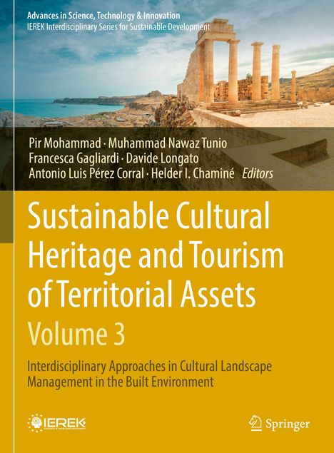 Titel: "Sustainable Cultural Heritage and Tourism of Territorial Assets Volume 3". Antike Ruinen vor einer Küstenlandschaft.