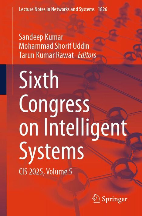 "Sixth Congress on Intelligent Systems" ist der Titel. Hintergrund: molekulares Netzwerk in Rot- und Blautönen.