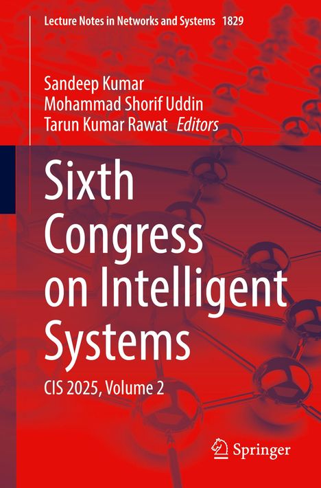 "Sixth Congress on Intelligent Systems, CIS 2025, Volume 2" in großen weißen Buchstaben auf rotem Hintergrund. Springer-Logo.