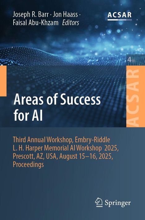 "Areas of Success for AI" steht groß geschrieben. Es zeigt abstrakte, blaue Wellenmuster im Hintergrund.