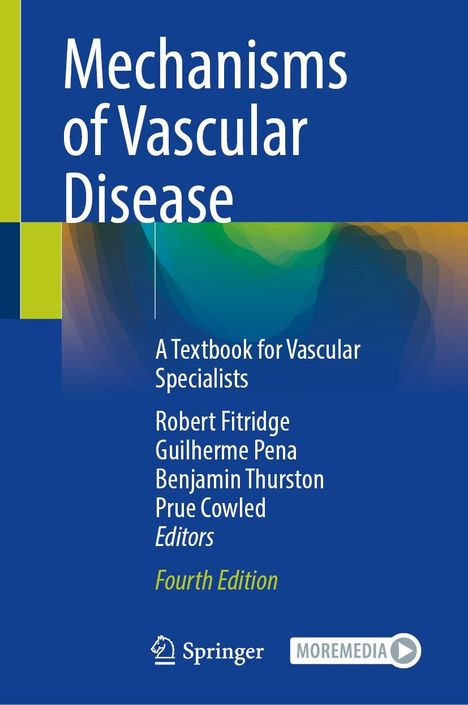 "Mechanisms of Vascular Disease" steht oben, unten Autoren: Robert Fitridge, Guilherme Pena, u.a. Springer Logo rechts.