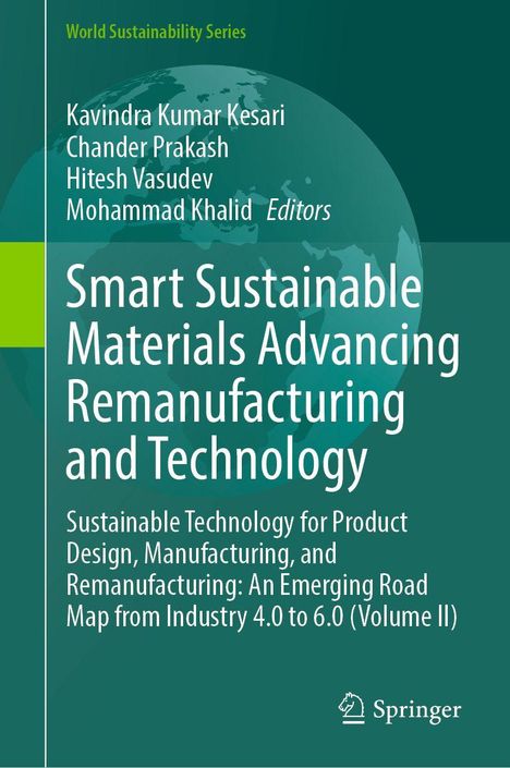"Smart Sustainable Materials Advancing Remanufacturing and Technology" in Weiß auf grünem Hintergrund, Springer-Logo unten.