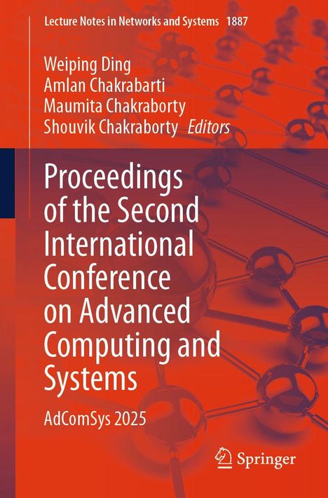 "Proceedings of the Second International Conference on Advanced Computing and Systems, AdComSys 2025." Orange Hintergrund.