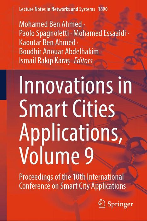 Text zu Themen der Smart City und Konferenz. Autoren und Herausgeber aufgelistet. Wissenschaftlicher Stil, springer-Logo.