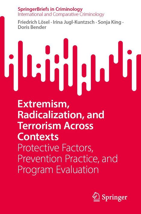 „Extremism, Radicalization, and Terrorism Across Contexts“ in Weiß auf rotem Hintergrund. Unten rechts ein Springer-Logo.