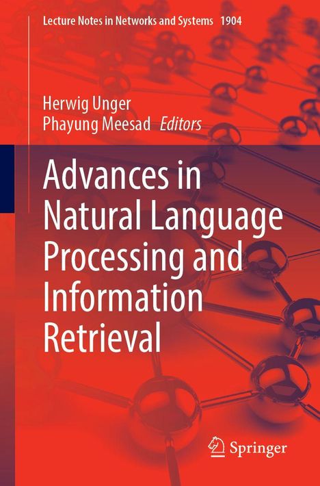 „Advances in Natural Language Processing and Information Retrieval“, rot-orange Hintergrund, Springer-Logo.