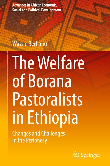 "The Welfare of Borana Pastoralists in Ethiopia" von Wassie Berhanu, farbenfrohes Ethnomuster, Springer-Logo rechts unten.