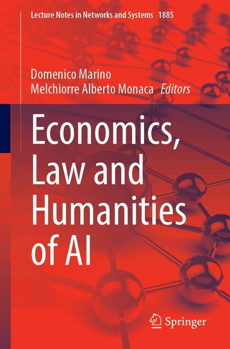 Text: "Economics, Law and Humanities of AI, Domenico Marino, Melchiorre Alberto Monaca, Editors. Springer-Logo unten."