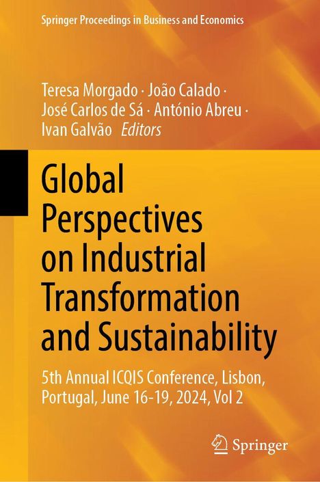 Titel: "Global Perspectives on Industrial Transformation and Sustainability". Konferenz: 5th ICQIS, Lissabon, 2024. Springer-Logo.