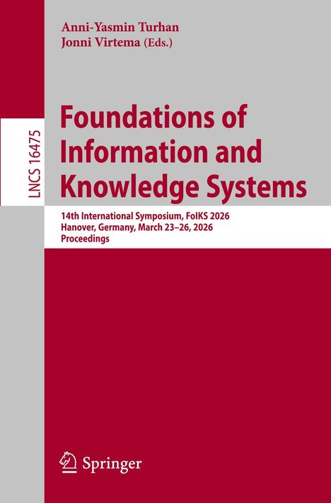 Oben Titel: "Foundations of Information and Knowledge Systems". Unten: Veranstaltung in Hannover, März 2026.