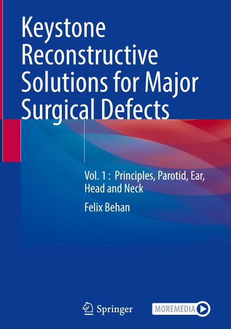 "Keystone Reconstructive Solutions for Major Surgical Defects" ist oben. Unten links ein Logo, rechts Text "MOREMEDIA".