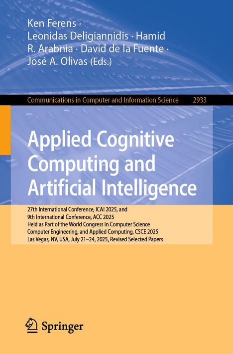 Auf einem orange-blauen Cover steht "Applied Cognitive Computing and Artificial Intelligence". Springer-Logo unten.