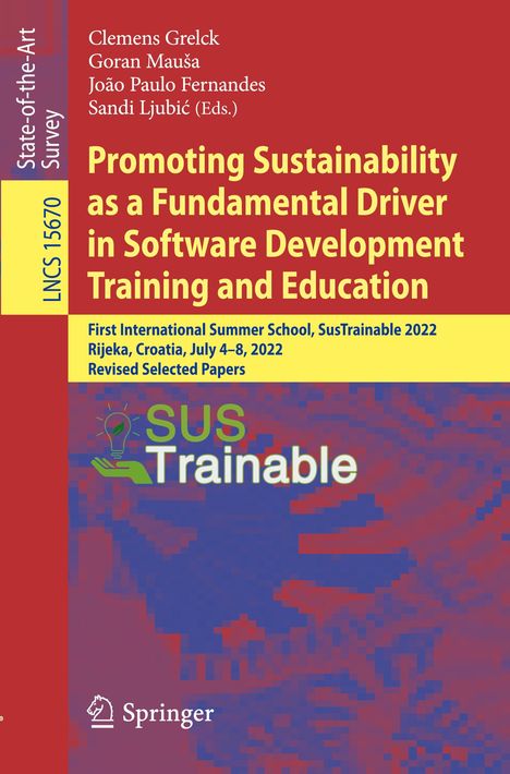 Titel: "Promoting Sustainability as a Fundamental Driver in Software Development Training and Education". Oben Namen.