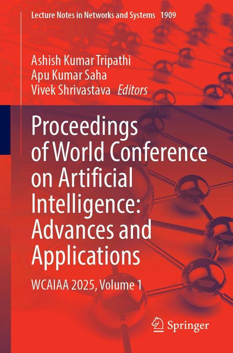 Proceedings of World Conference on Artificial Intelligence: Advances and Applications. Rotes Hintergrundmuster.