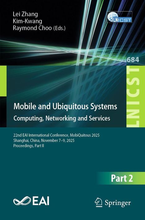 Cover-Text: "Mobile and Ubiquitous Systems: Computing, Networking and Services". Grün-blaues Design mit Linien.