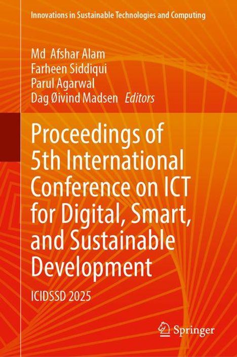 Buchcover mit weißem Text: "Proceedings of 5th International Conference on ICT for Digital, Smart, and Sustainable Development".