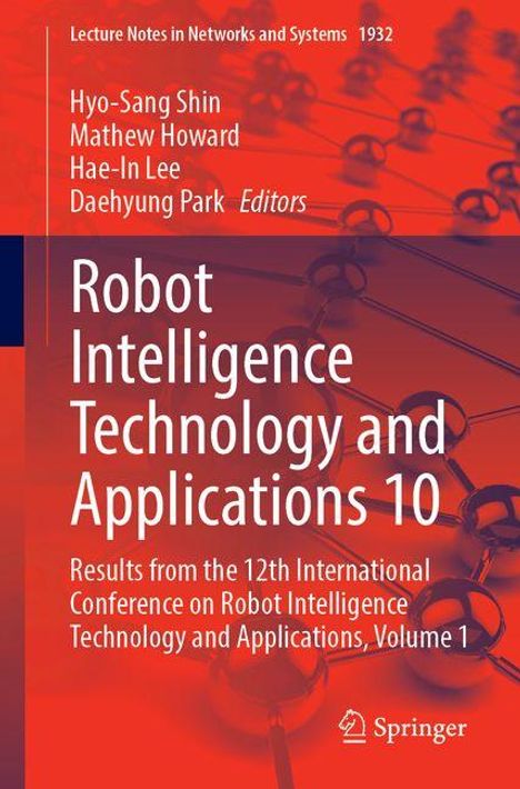 Text: "Robot Intelligence Technology and Applications 10". Hintergrund mit technischen Illustrationen. Springer-Logo.