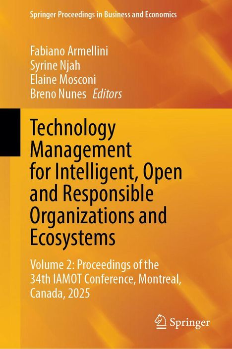 "Technology Management for Intelligent, Open and Responsible Organizations and Ecosystems" auf gelbem Hintergrund mit Springer-Logo.