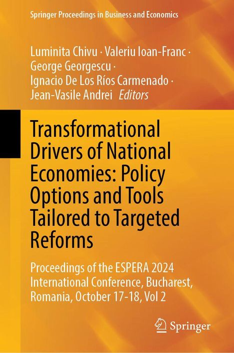 "Springer Proceedings in Business and Economics", orange Hintergrund mit weißen und schwarzen Texten.