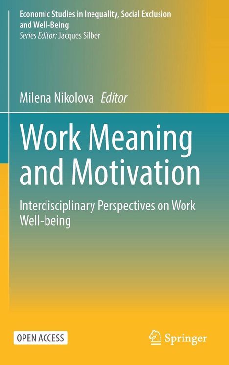 Buchtitel: "Work Meaning and Motivation" von Milena Nikolova, über Arbeitsbedeutung und Motivation, Springer-Verlag, Open Access.