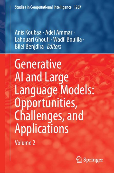 Buchcover: "Generative AI and Large Language Models: Opportunities, Challenges, and Applications, Volume 2". Springer-Logo.