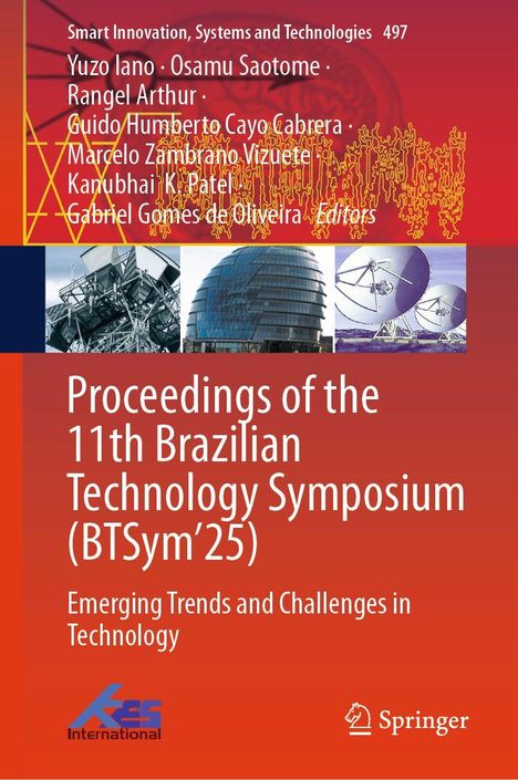 "Proceedings of the 11th Brazilian Technology Symposium (BTSym’25)." Oben Bilder von Gebäuden und Satellitenschüsseln.