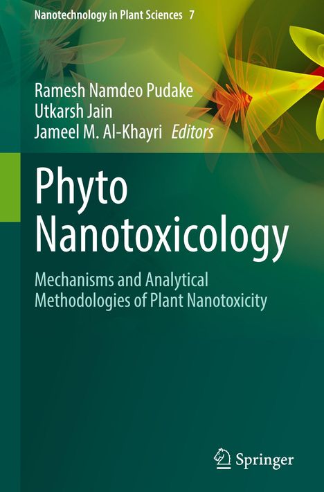 "Phyto Nanotoxicology" ist der Titel. Es erscheint ein grünes Muster. Links steht "Springer".