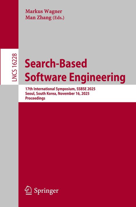„Search-Based Software Engineering“ steht groß. Symposium in Seoul, Südkorea, am 16. November 2025. Springer-Logo unten.