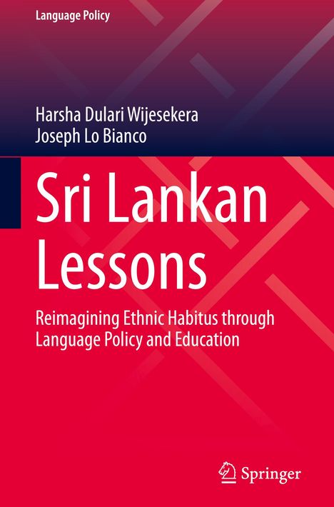 Buchtitel: "Sri Lankan Lessons". Untertitel spricht über Sprache und Bildung. Autoren und Springer-Logo unten.