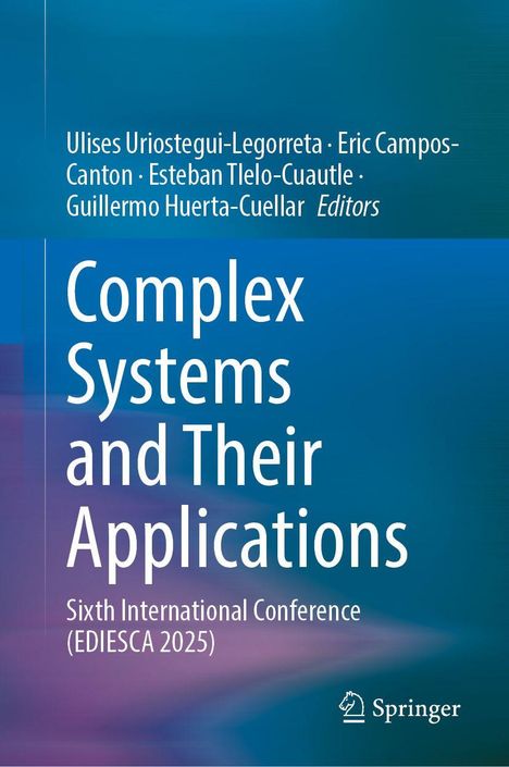 "Complex Systems and Their Applications". Konferenz 2025, Herausgeber auf hellblauem Hintergrund. Verlagslogo unten rechts.