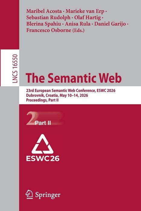 Titel: The Semantic Web. 23rd European Semantic Web Conference, ESWC 2026, Dubrovnik, Croatia. Redakteure und Logo.