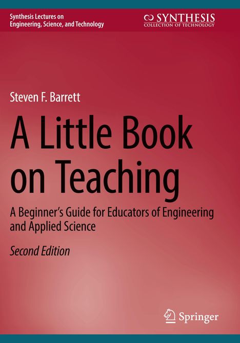 Titel: Steven F. Barrett - A Little Book on Teaching. Hintergrund in Rottönen, Springer-Logo unten rechts.