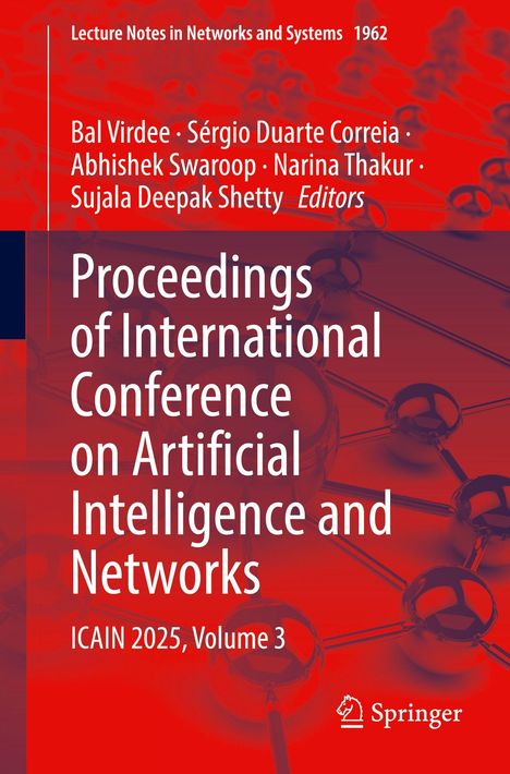 "Proceedings of International Conference on Artificial Intelligence and Networks, ICAIN 2025, Volume 3" in weißem Text.