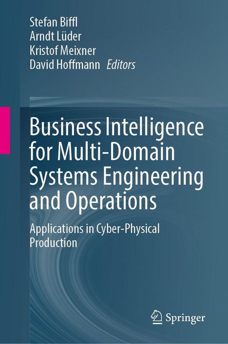 "Business Intelligence for Multi-Domain Systems Engineering and Operations" steht in Weiß auf blauem Hintergrund. Springer-Logo unten.