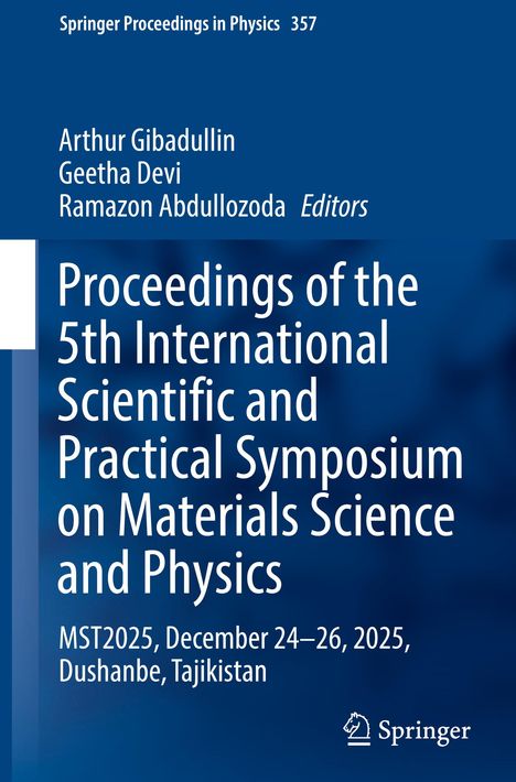 "Proceedings of the 5th International Scientific and Practical Symposium on Materials Science and Physics" steht in weiß auf blauem Hintergrund. Unten ist das Springer-Logo.