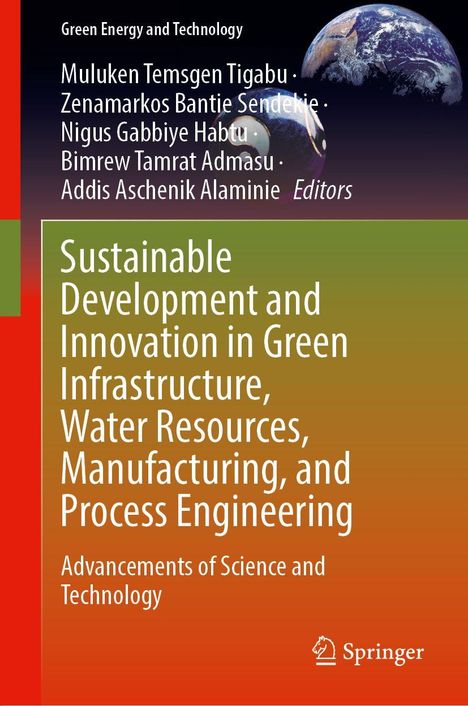 Buchcover: Titel über nachhaltige Entwicklung in grüner Infrastruktur. Autoren: Muluken Temsgen Tigabu u.a., Springer-Logo.