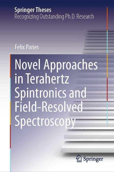 Text: "Novel Approaches in Terahertz Spintronics and Field-Resolved Spectroscopy." Treppenartige Illustration im Hintergrund.