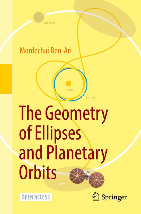 „Mordechai Ben-Ari. The Geometry of Ellipses and Planetary Orbits. Open Access. Jupiter, Sun, Earth, Lucy.“ Illustration mit Planetenbahnen.