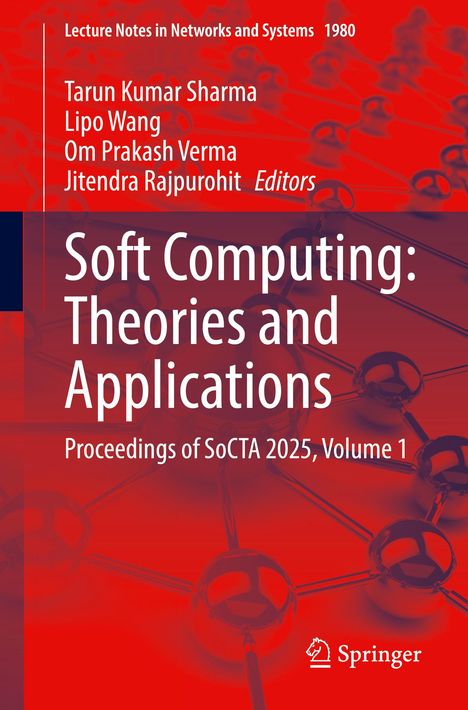 „Soft Computing: Theories and Applications“, Herausgeber: Tarun Kumar Sharma u.a., Springer-Logo unten. Hintergrund rot.