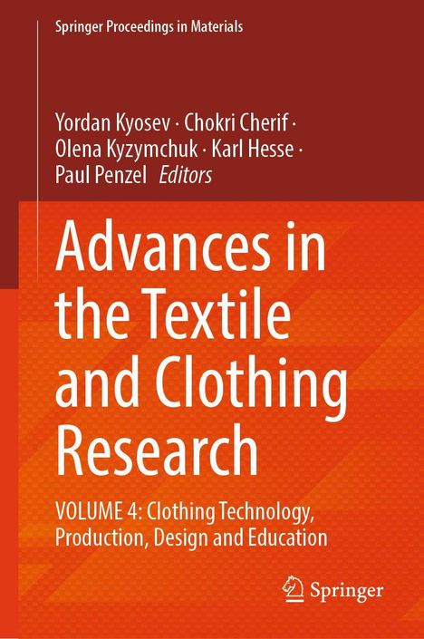 Buchtitel: "Advances in the Textile and Clothing Research". Roter Hintergrund, Logo unten rechts mit weißem Springer-Text.