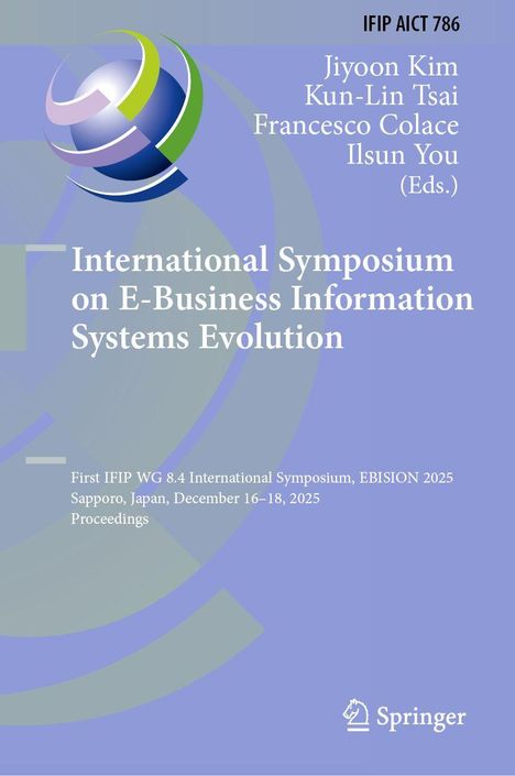 IFIP AICT 786, internationale Konferenz über E-Business-Informationssysteme, Sapporo 2025. Globus-Logo oben links.