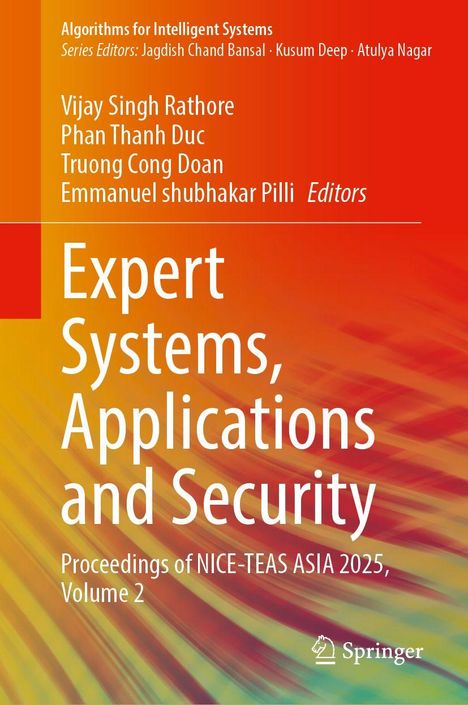 "Expert Systems, Applications and Security: Proceedings of NICE-TEAS ASIA 2025, Volume 2." Farbiges Design. Springer-Logo.