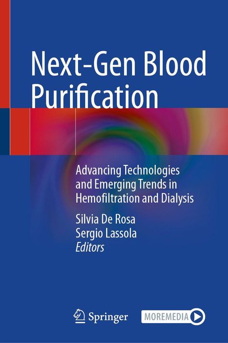 „Next-Gen Blood Purification“ – Buchcover in Blau mit buntem Wirbel und Springer-Logo.