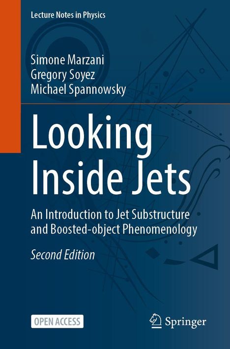 "Looking Inside Jets" von Simone Marzani, Gregory Soyez, Michael Spannowsky. Physikbuch mit blauen geometrischen Mustern.