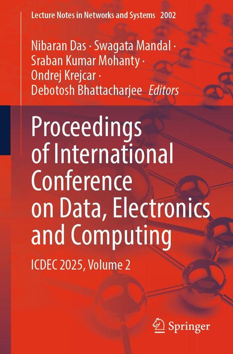 "Proceedings of International Conference on Data, Electronics and Computing, ICDEC 2025, Volume 2."  
Rotes Design mit Molekülgrafik.