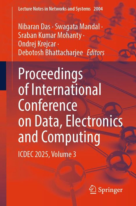 Text in Weiß: "Proceedings of International Conference on Data, Electronics and Computing ICDEC 2025, Volume 3". Orange Hintergrund.