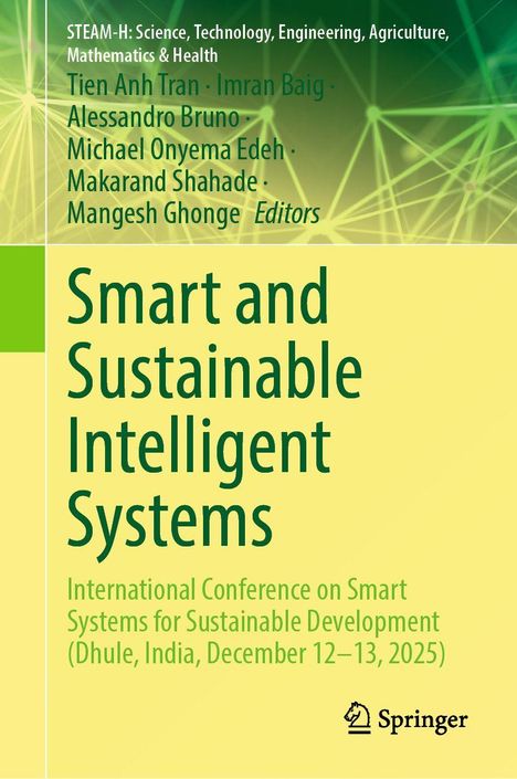 Titel: "Smart and Sustainable Intelligent Systems". Grüner Hintergrund mit abgebildetem Netzwerk-Muster. Springer-Logo.
