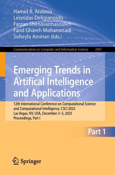 "Emerging Trends in Artificial Intelligence and Applications" steht in weiß auf blauem Hintergrund. Untertitel und Editorennamen sind aufgeführt. Unten das Springer-Logo.