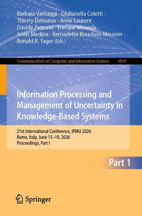 Covertext für Konferenz: Informationen zum 21. IPMU 2026 in Rom, Juni 15-19. Herausgeber und Springer-Logo darunter.