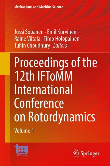 "Proceedings of the 12th IFToMM International Conference on Rotordynamics, Volume 1." Oben Namen der Herausgeber. Unten Logos.